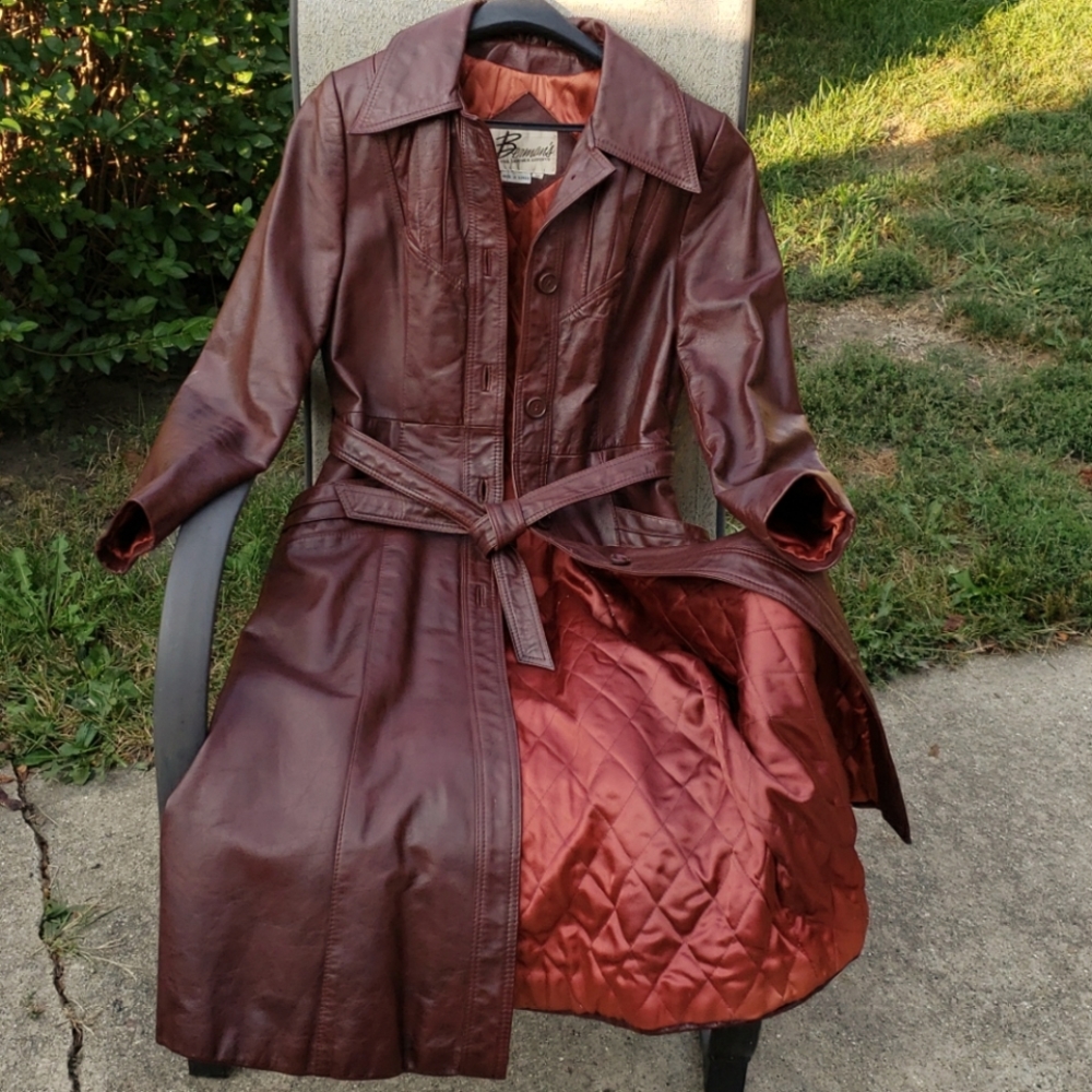 Berman leather 3 quarter length coat